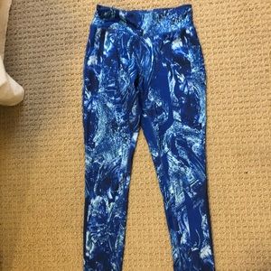 Blue running tights
